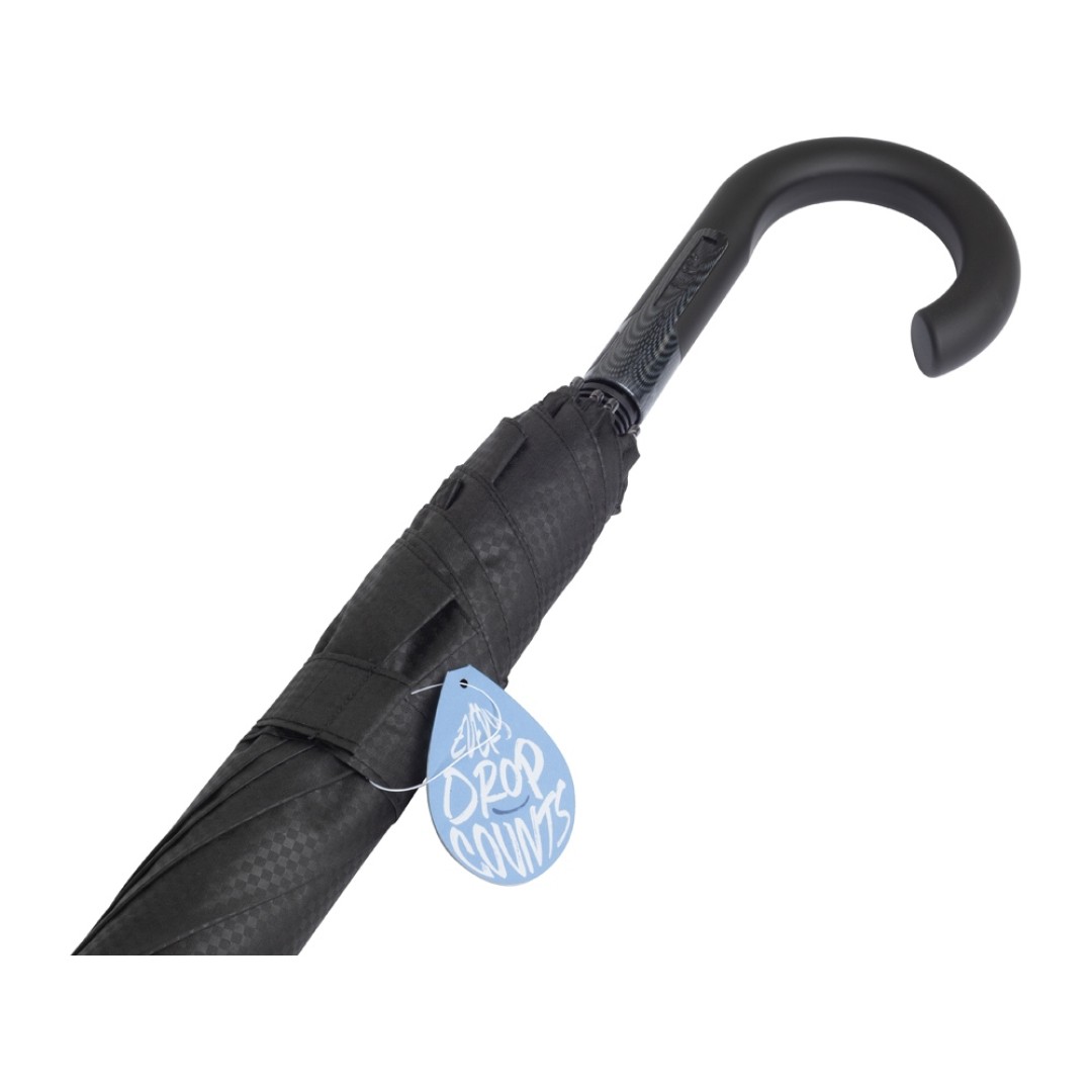 Зонт-трость 7915 Carbon» с куполом из переработанного пластика, полуавтомат, черный