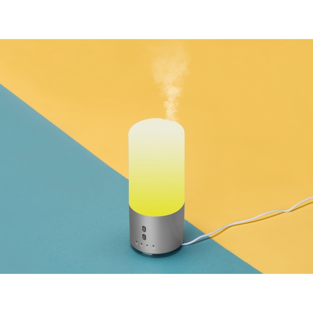 Увлажнитель воздуха с подсветкой "Breathe", белый/серебристый