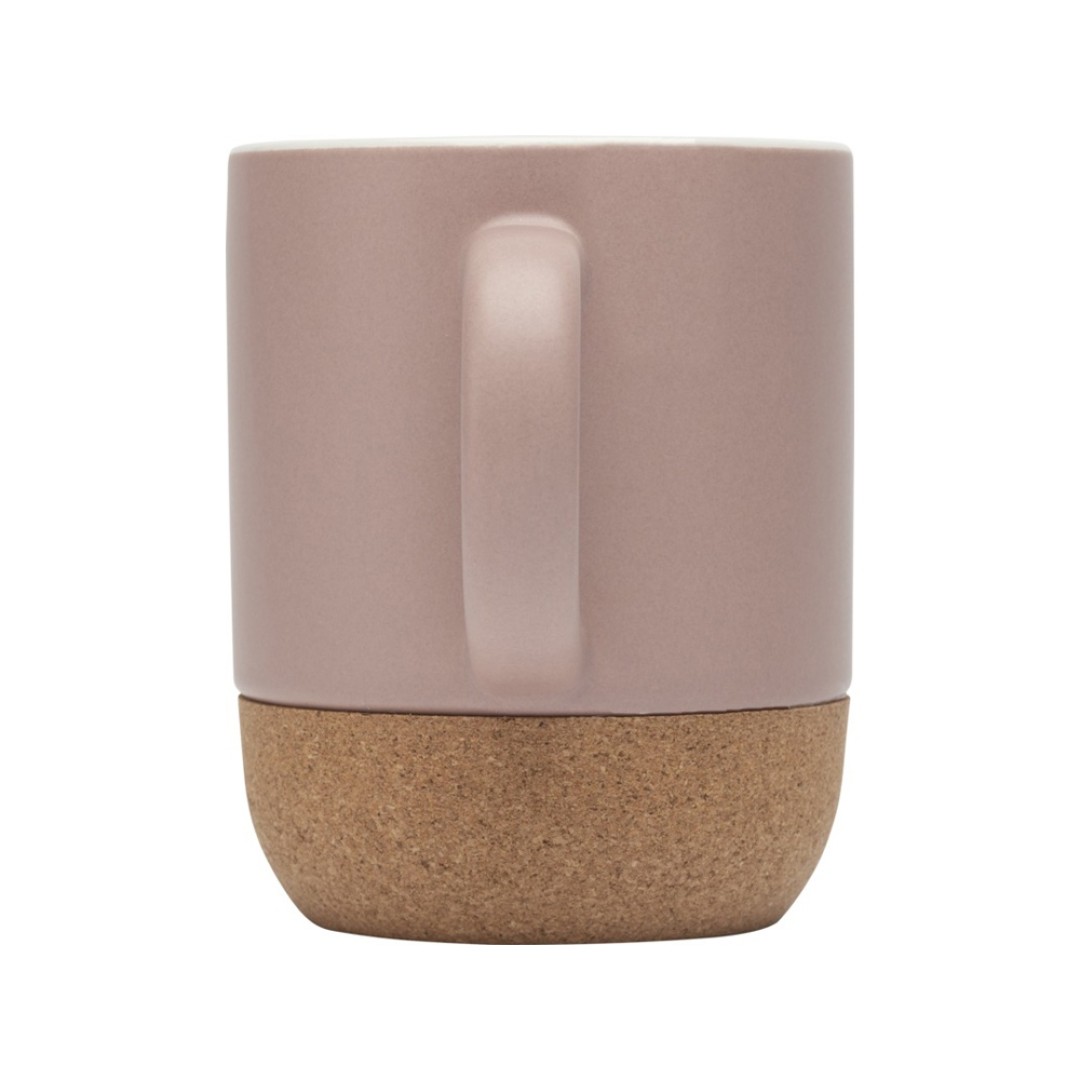 Billie керамическая кружка объемом 300 мл с пробковыми деталями и матовой отделкой, пыльно-розовый