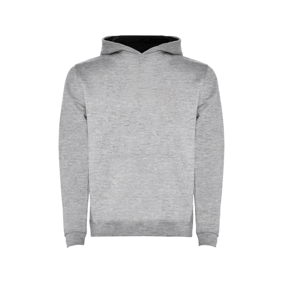 Толстовка с капюшоном "Urban" детская, серый меланж/черный