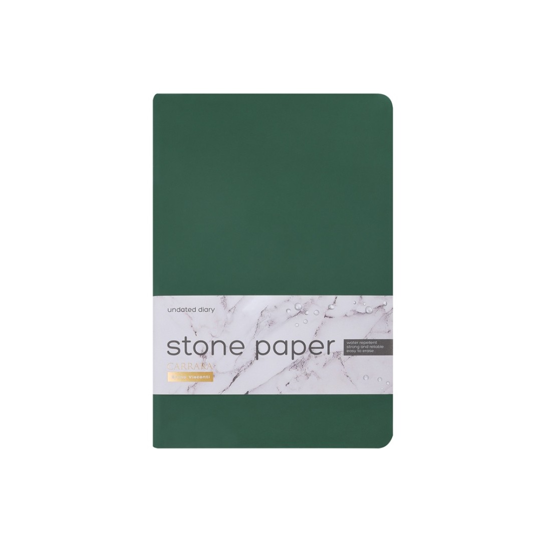Ежедневник с каменной бумагой недатированный А5 "Carrara", зеленый