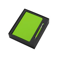 Подарочный набор «Wispy swan» с ручкой и блокнотом, зеленое яблоко