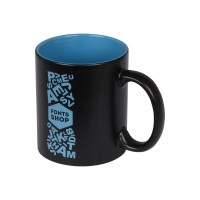 Кружка с покрытием для гравировки «Subcolor BLK», черный/голубой