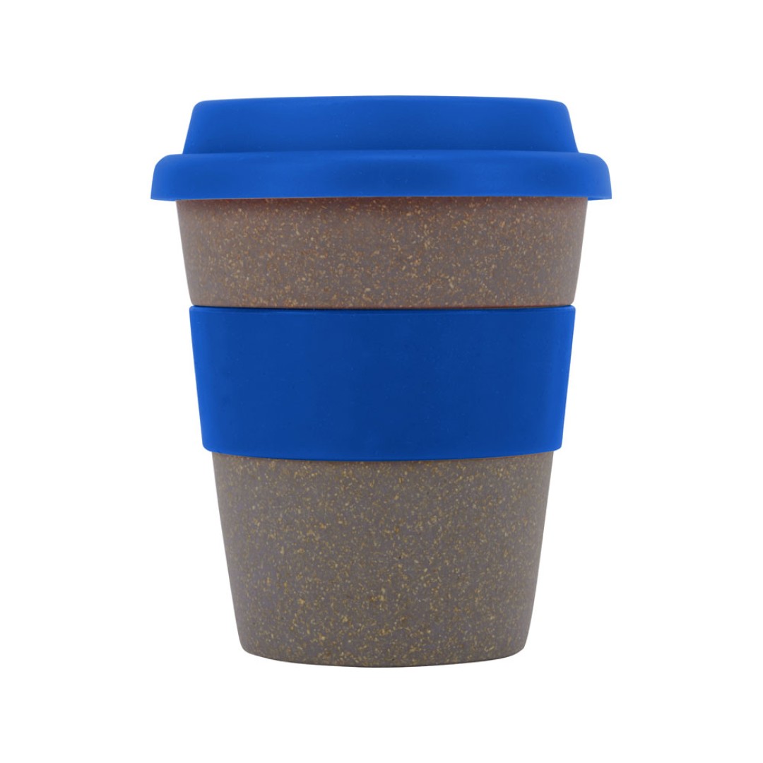 Стакан с силиконовой крышкой "Cafe", синий