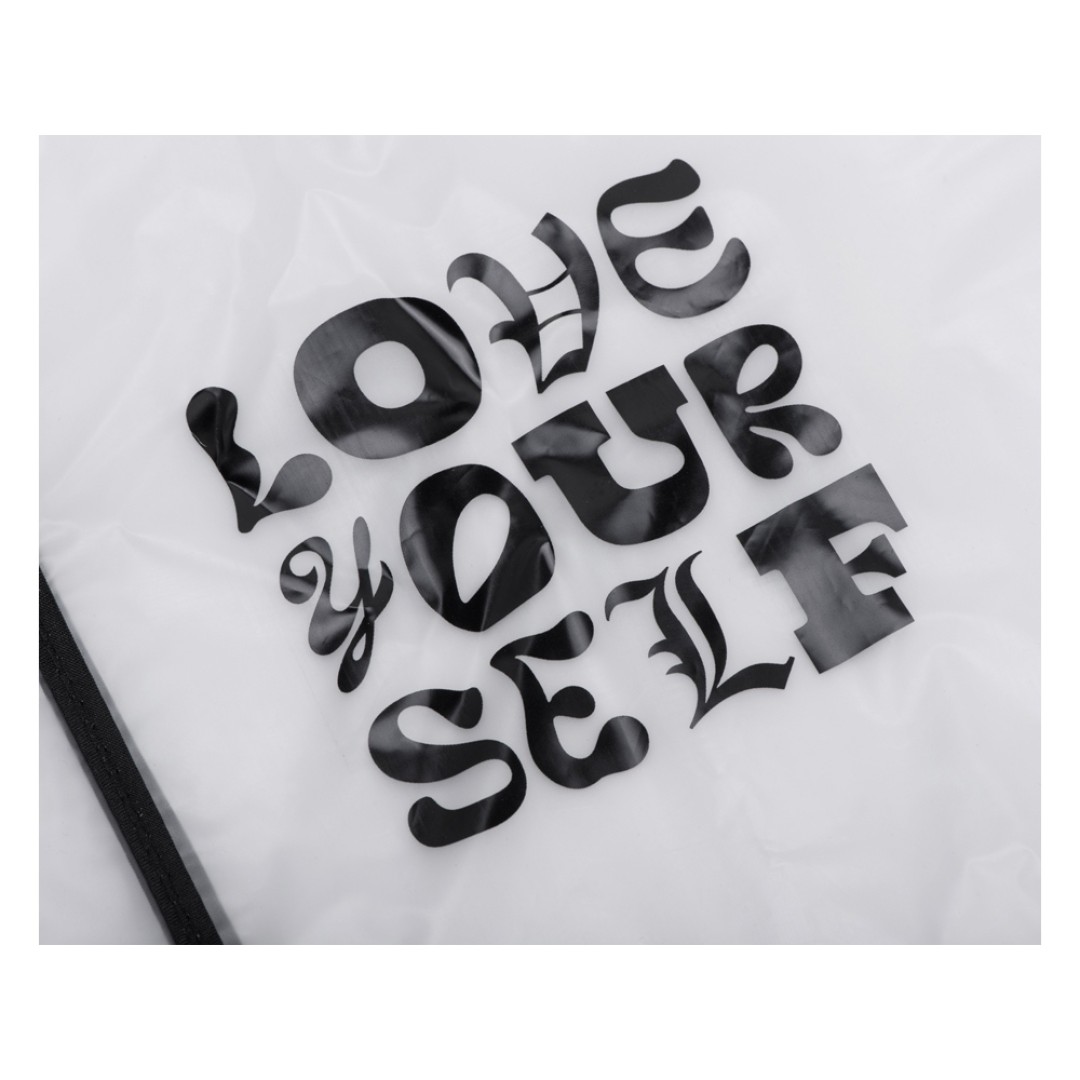 Дождевик "Providence", прозрачный/черный с чехлом (трафаретная печать)