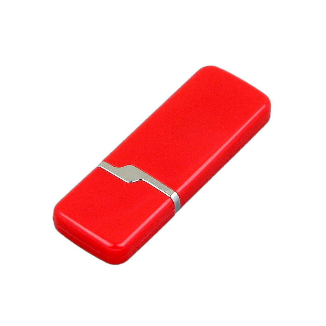 Флешка промо прямоугольной формы c оригинальным колпачком, 32 Гб, красный