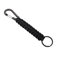 Брелок-веревочка "Austere" с карабином и кольцом, черный