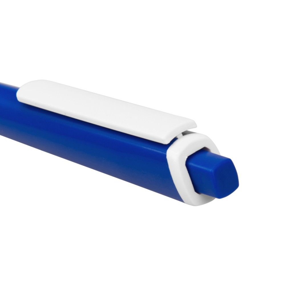 Ручка пластиковая трехгранная шариковая «Lateen», синий/белый