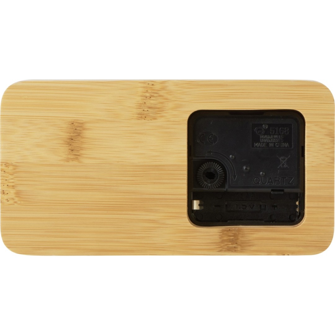 Прямоугольные настольные часы из бамбука "Squarium"