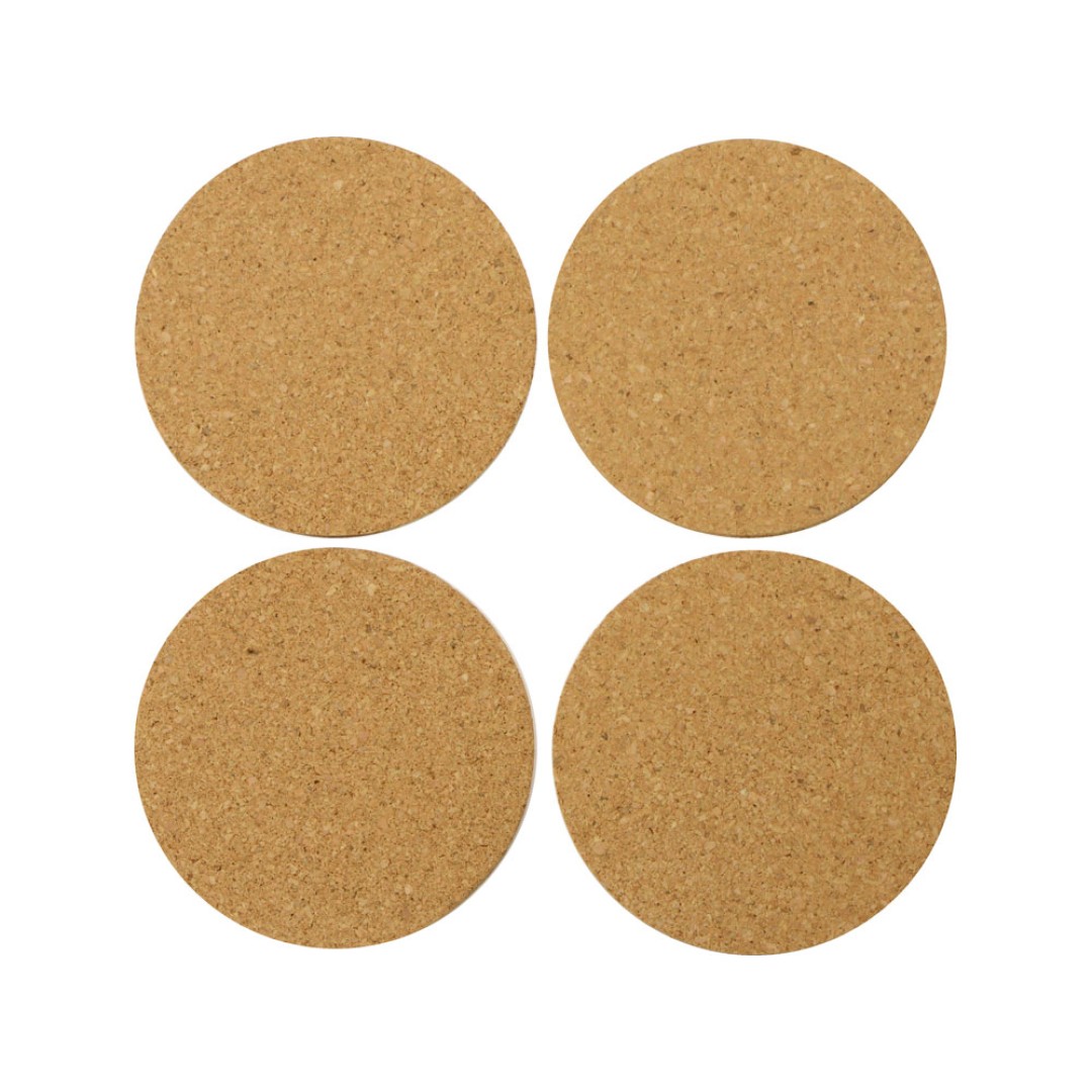 Набор костеров Bali из пробки в хлопковом мешке, 4 шт