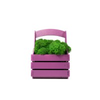 Композиция "Корзинка со мхом", фиолетовый