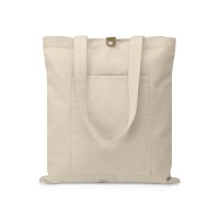 Сумка Clip из хлопка 340 г/м2 с застежкой из экокожи, натуральный