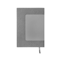 Бизнес блокнот "Supreme" с вставкой из софт-тача, гибкая обложка, 128 листов, серый