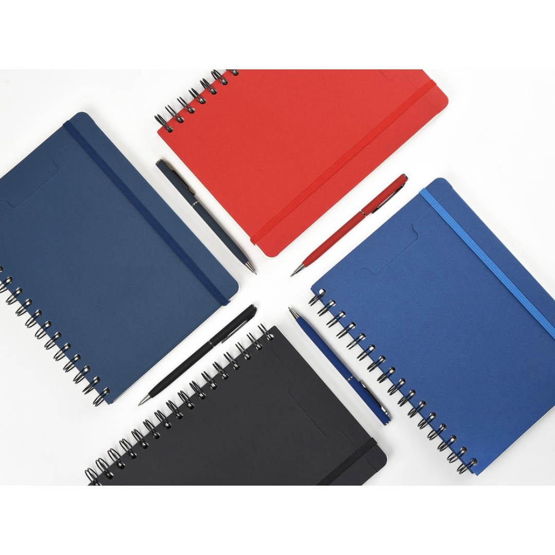 Ежедневник недатированный на гребне А5 "Pragmatic", темно-синий