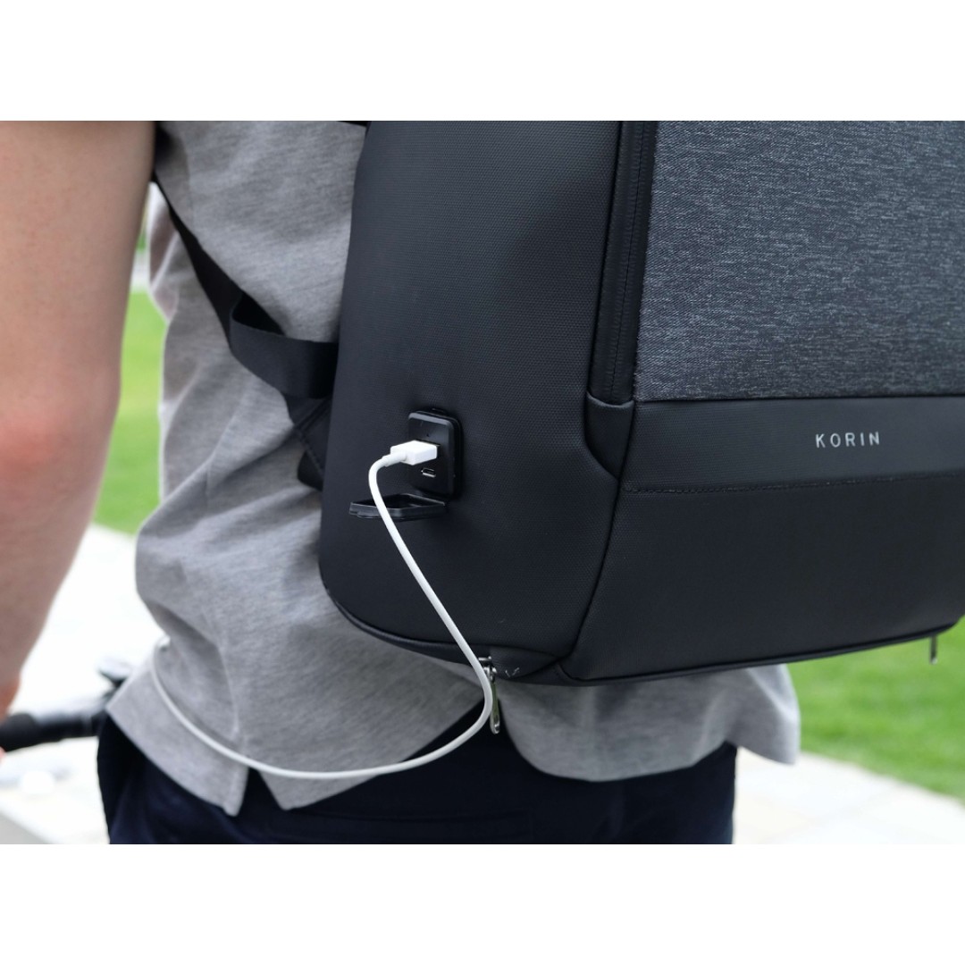 Антикражный рюкзак FlexPackPro для ноутбука 15.6", серый/черный