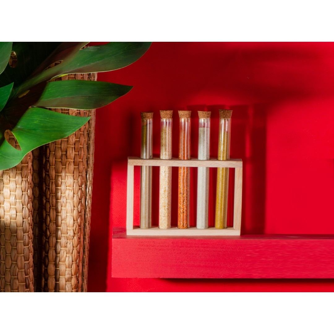 Набор Delish из пяти специй в подставке из бука