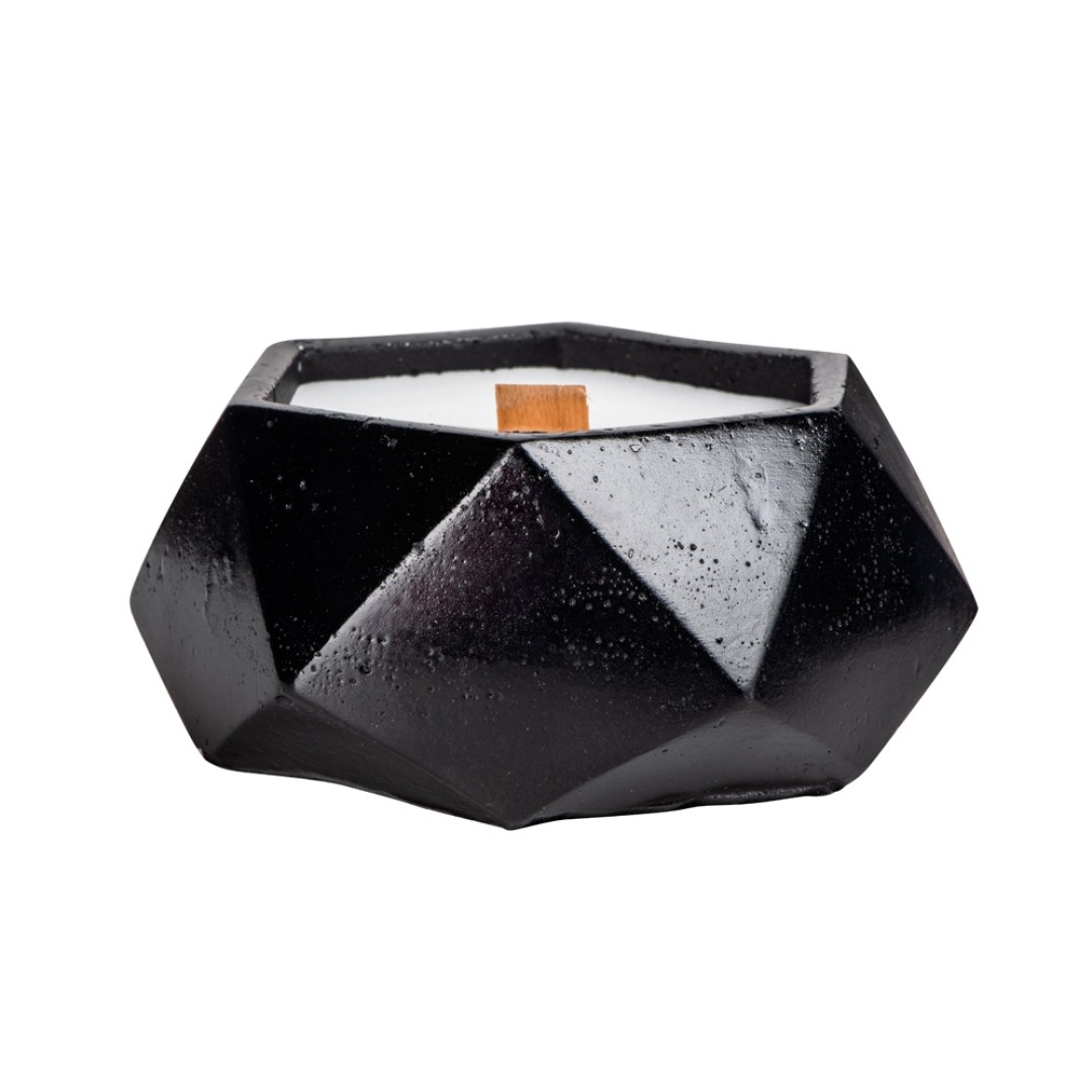 Свеча в декоративном стакане "Geometry", черный