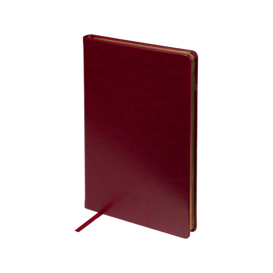 Ежедневник недатированный А5 "Megapolis Nebraska", бордовый с золотым обрезом
