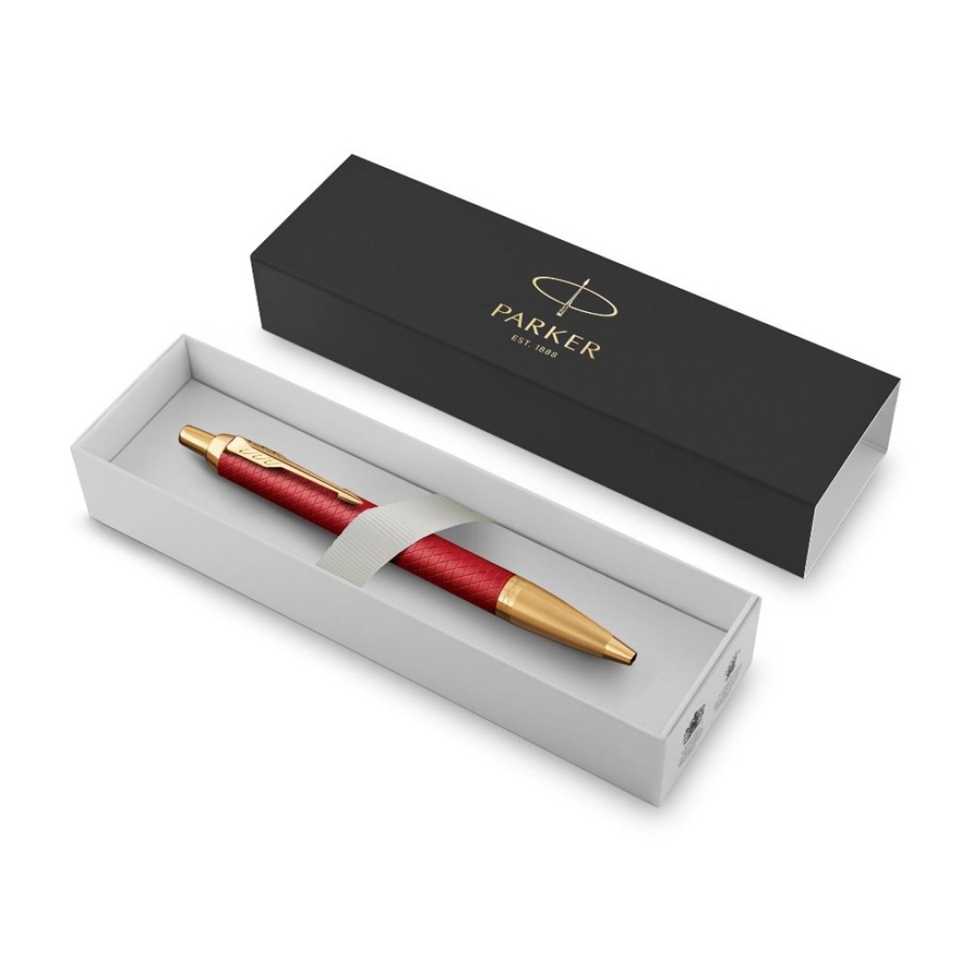 Шариковая ручка Parker IM Premium K318  Red GT, стержень: M, цвет чернил: blue, в подарочной упаковке.