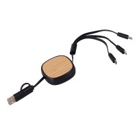 Универсальный кабель с ретрактором 3-в-1 «Retrax», черный