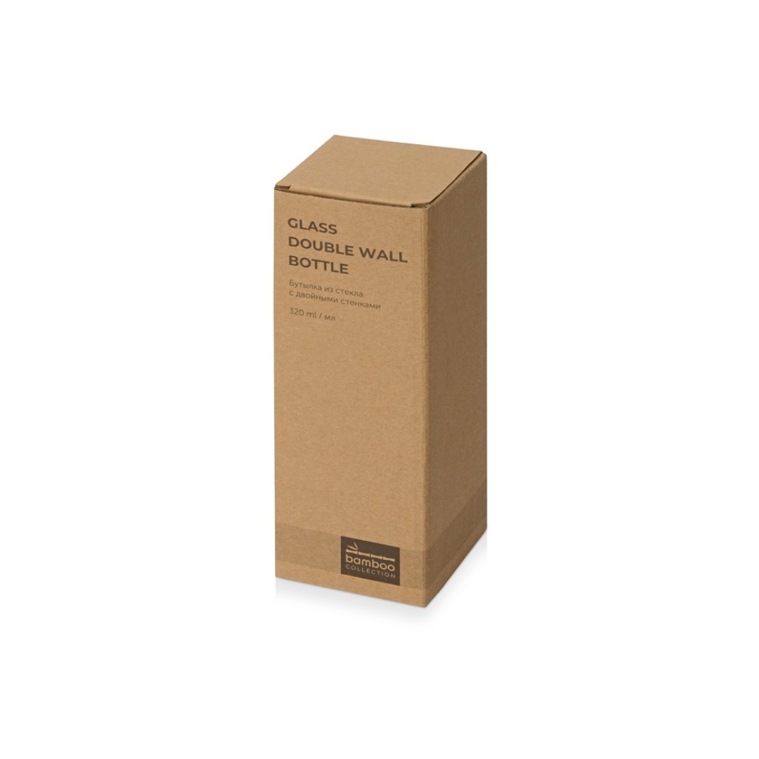 Стеклянный термос с двойными стенками и ситечком 320 мл "Badachu", прозрачный