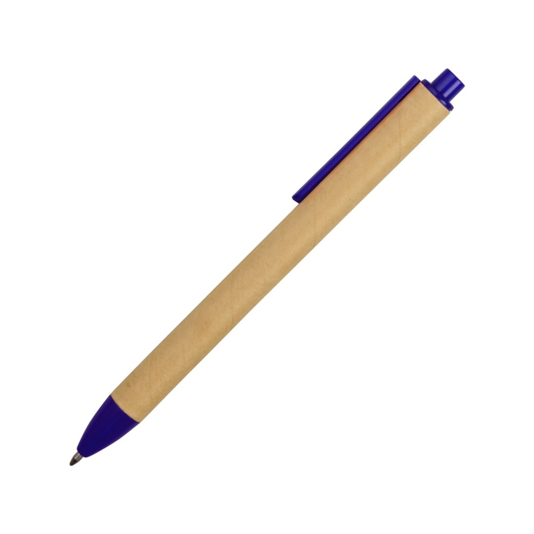 Ручка картонная пластиковая шариковая «Эко 2.0», бежевый/синий