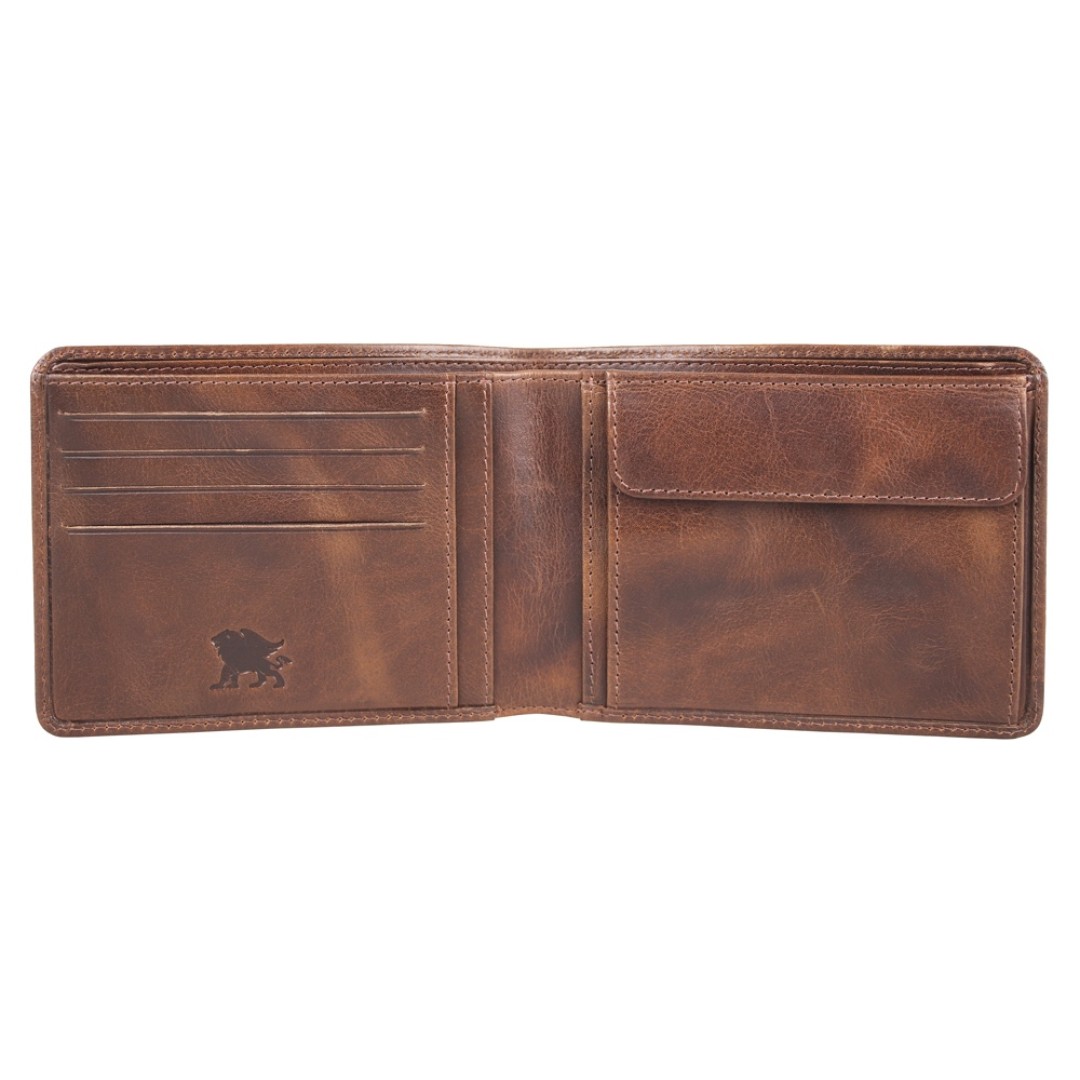 Бумажник Mano "Don Luca", натуральная кожа в коньячном цвете, 12,5 х 9,7 см