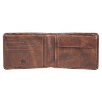 Бумажник Mano "Don Luca", натуральная кожа в коньячном цвете, 12,5 х 9,7 см