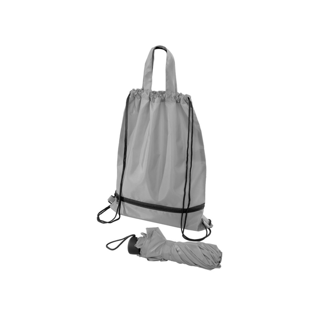 Зонт «Picau» из переработанного пластика в сумочке, серый