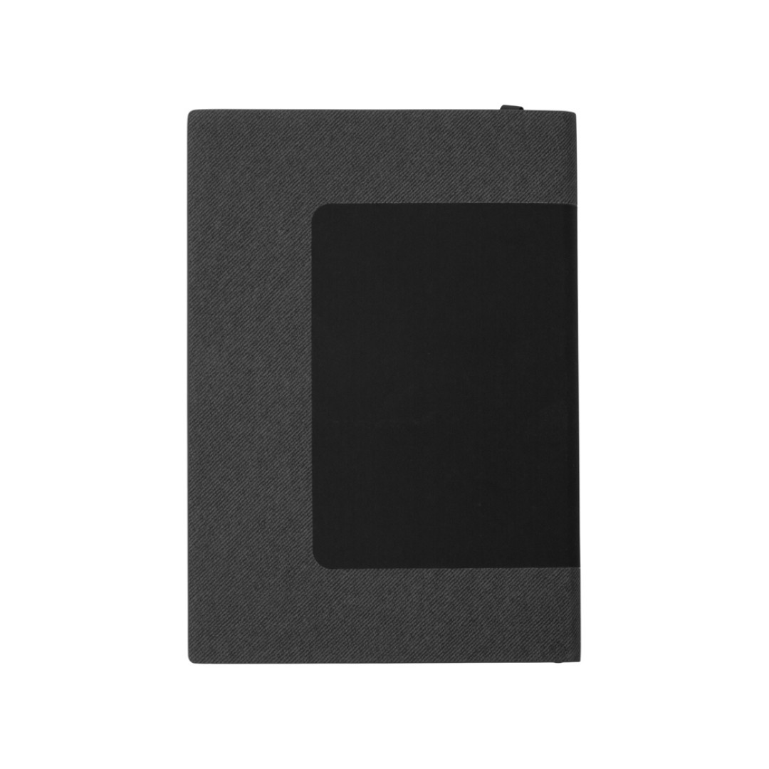 Бизнес блокнот "Supreme" с вставкой из софт-тача, гибкая обложка, 128 листов, черный