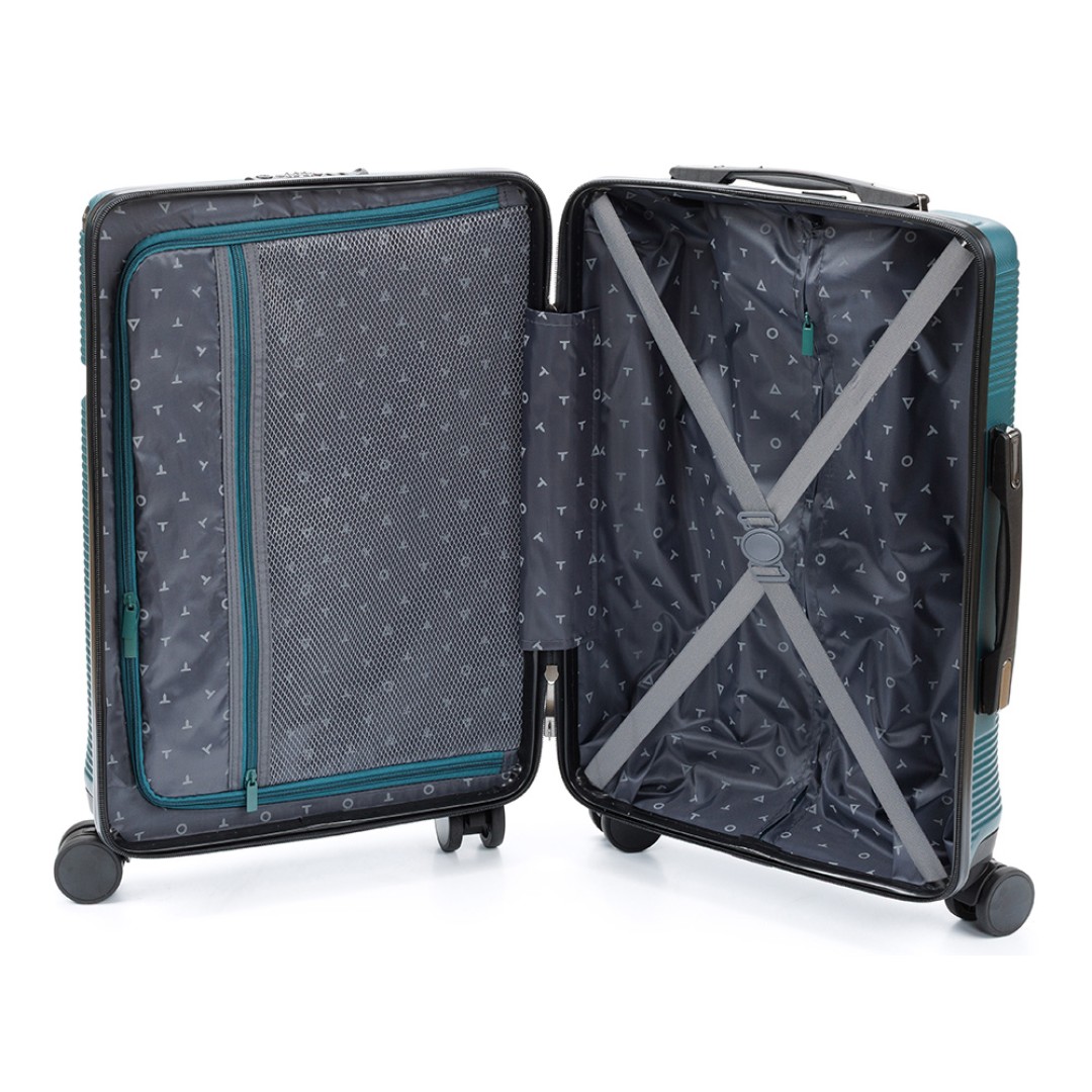 Чемодан TORBER Onego, зелёный, ABS-пластик, 59,5 х 39,5 х 24 см, 46 л