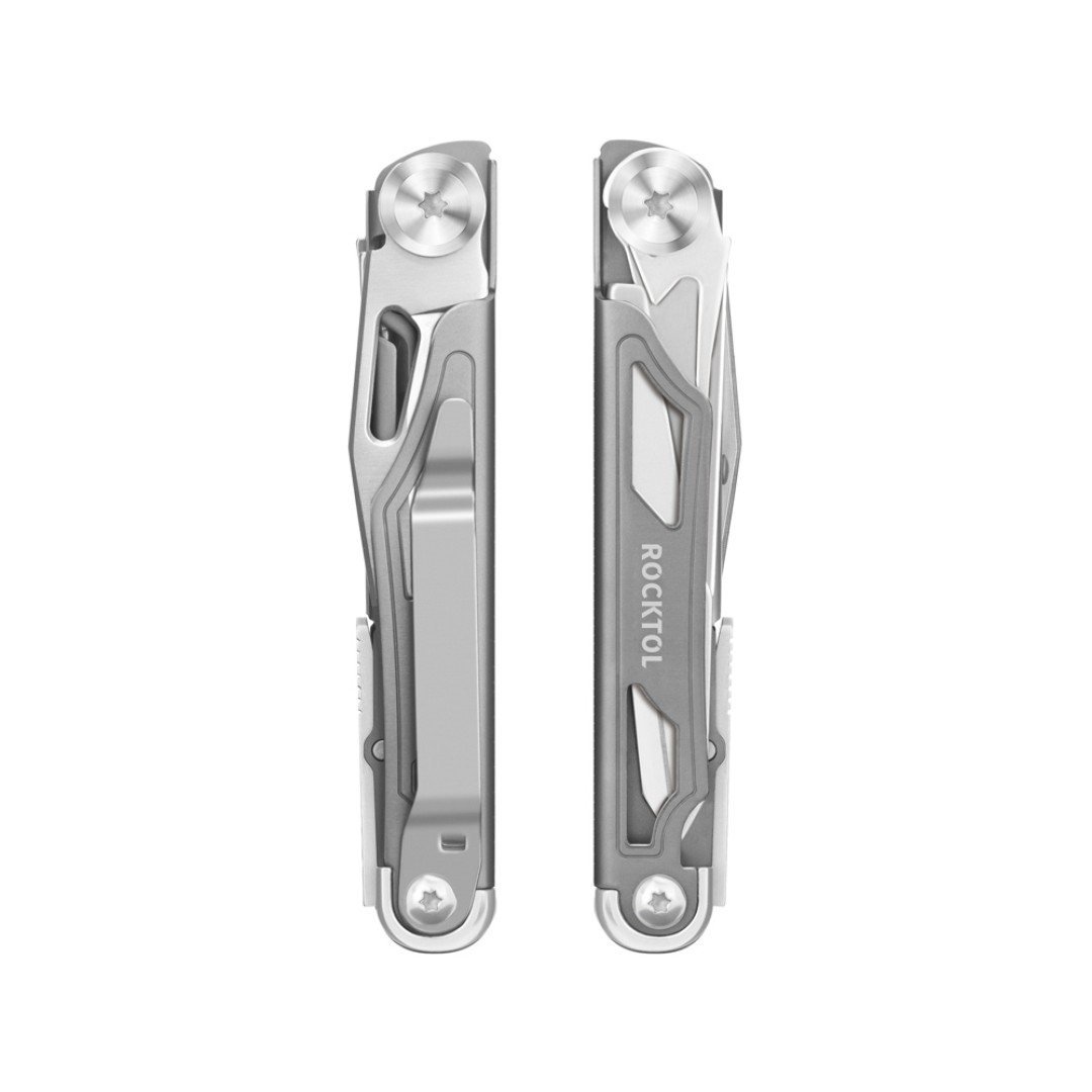 Нож-мультитул Rocktol 12 в 1 с титановыми ручками, серый