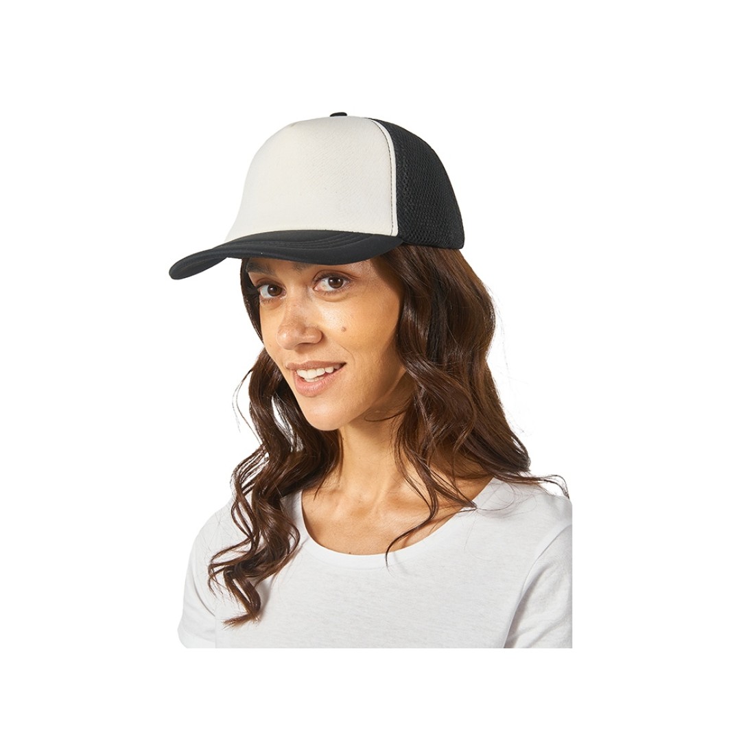 Бейсболка с сеткой Newport, белый/черный