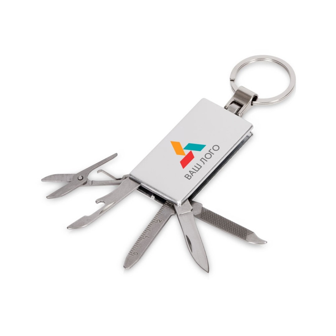 Мультитул-брелок 5-в-1 «Badge», серебристый