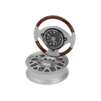 Часы настольные "Колесо", серебристый