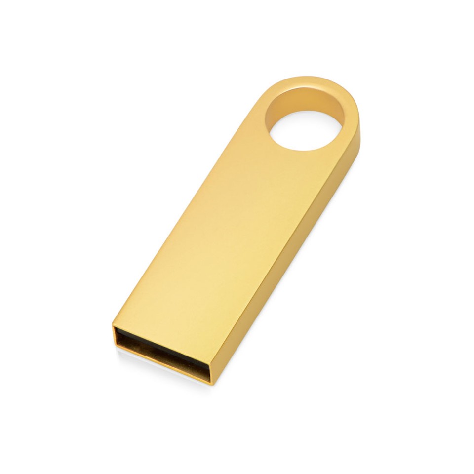 USB 2.0-флешка на 64 Гб с мини чипом и круглым отверстием, золотистыйй