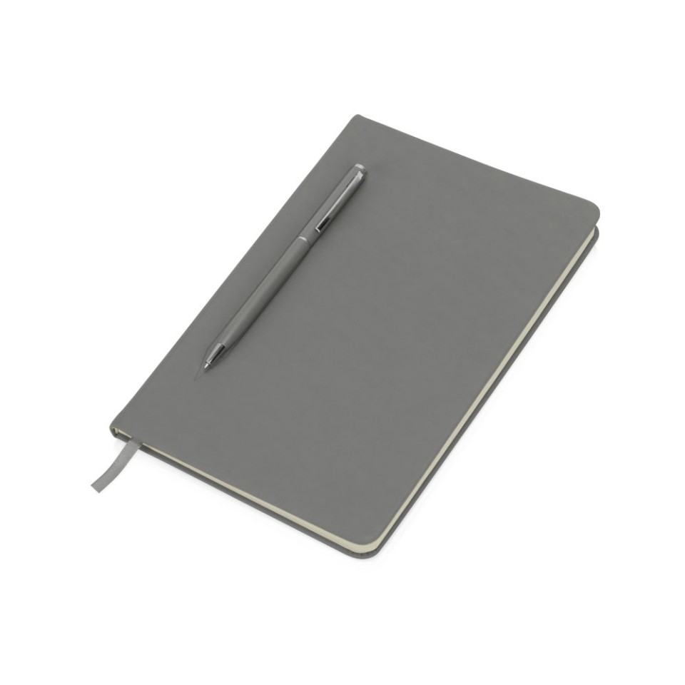 Блокнот А5 "Magnet" 14,3*21 с магнитным держателем для ручки, серый