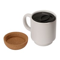 Кружка Denpasar с пробковым дном и крышкой, цветная с двух сторон, белый