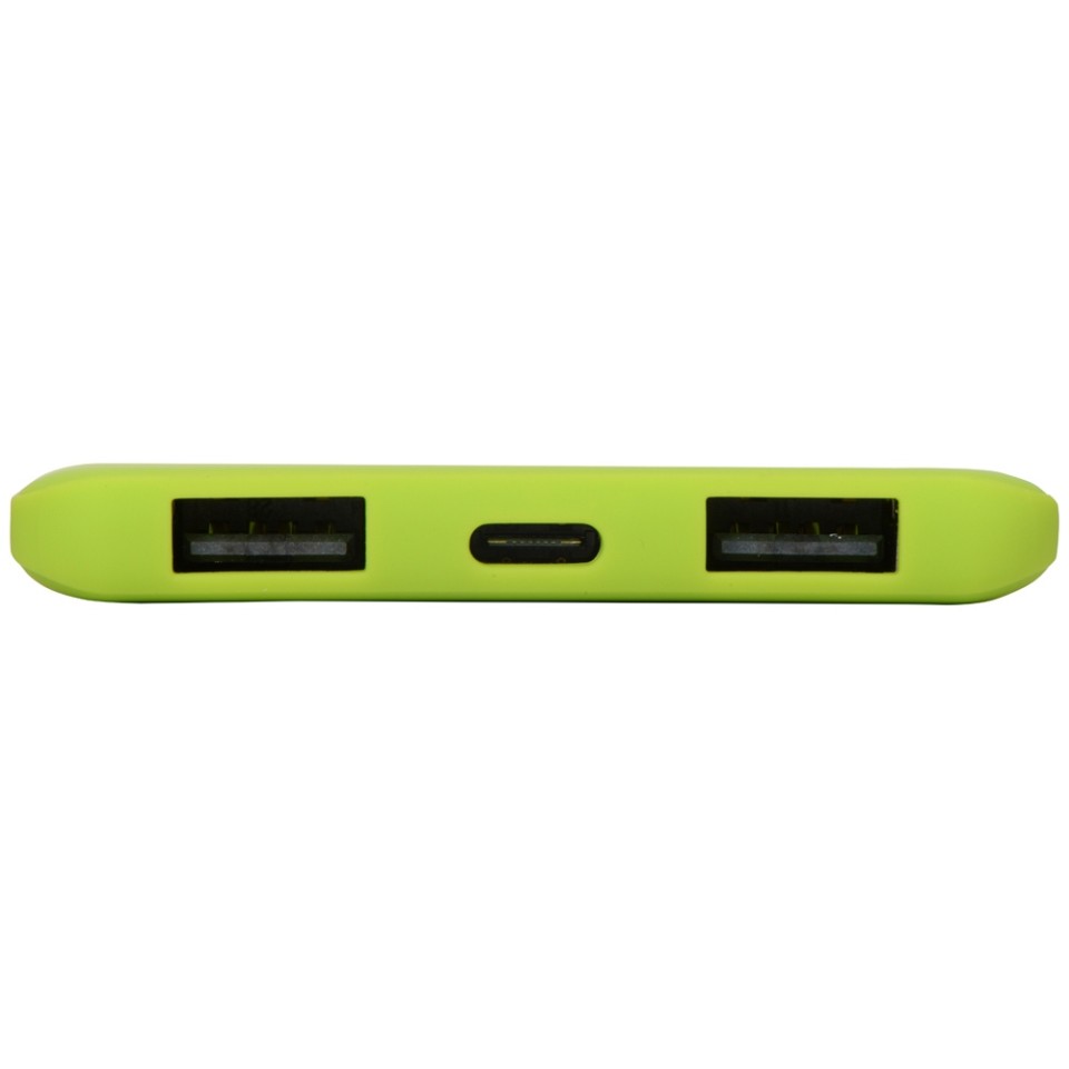 Портативное зарядное устройство «Reserve» с USB Type-C, 5000 mAh, зеленое яблоко
