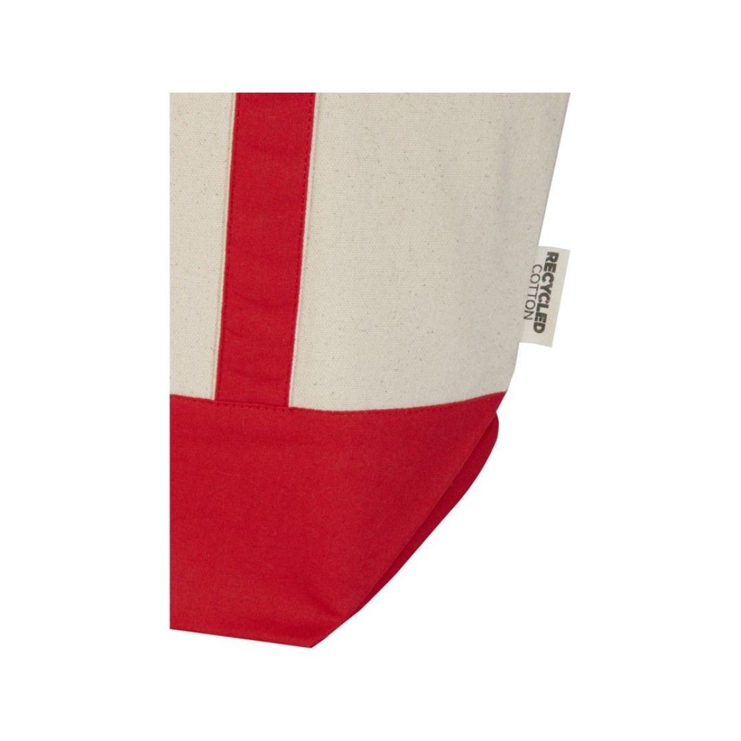 Sam эко- сумка из переработанного хлопка, сертифицированного согласно GRS, плотностью 320 г/м2 - Красный / Натуральный