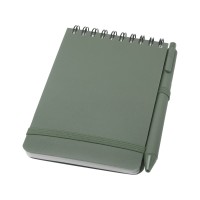 Блокнот Thalaasa формата А6 в твердой обложке из океанического пластика с шариковой ручкой - Зеленый яркий