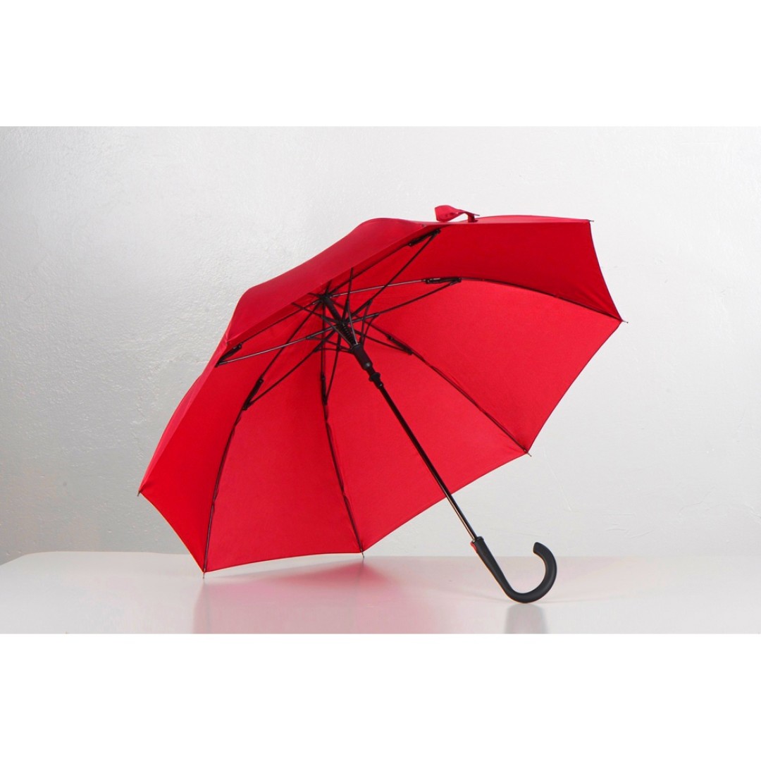 Зонт-трость Bergen, полуавтомат, красный