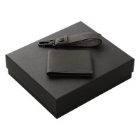 Подарочный набор Long River: кошелек, ремешок для ключей, черная коробка