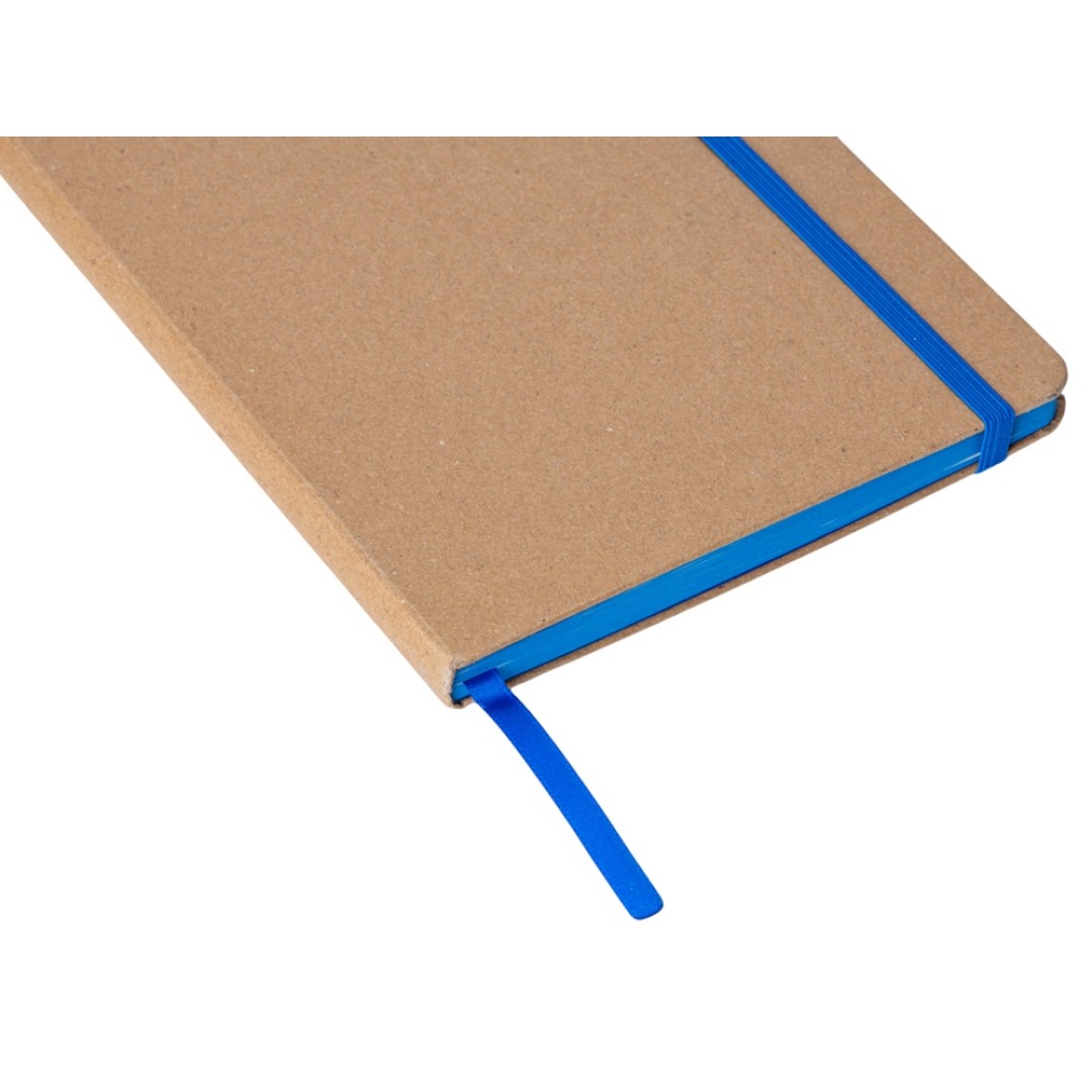 Блокнот A5 "Sevilia Color", твердая обложка из крафта, 80 листов, цветной срез и форзац, натуральный/синий