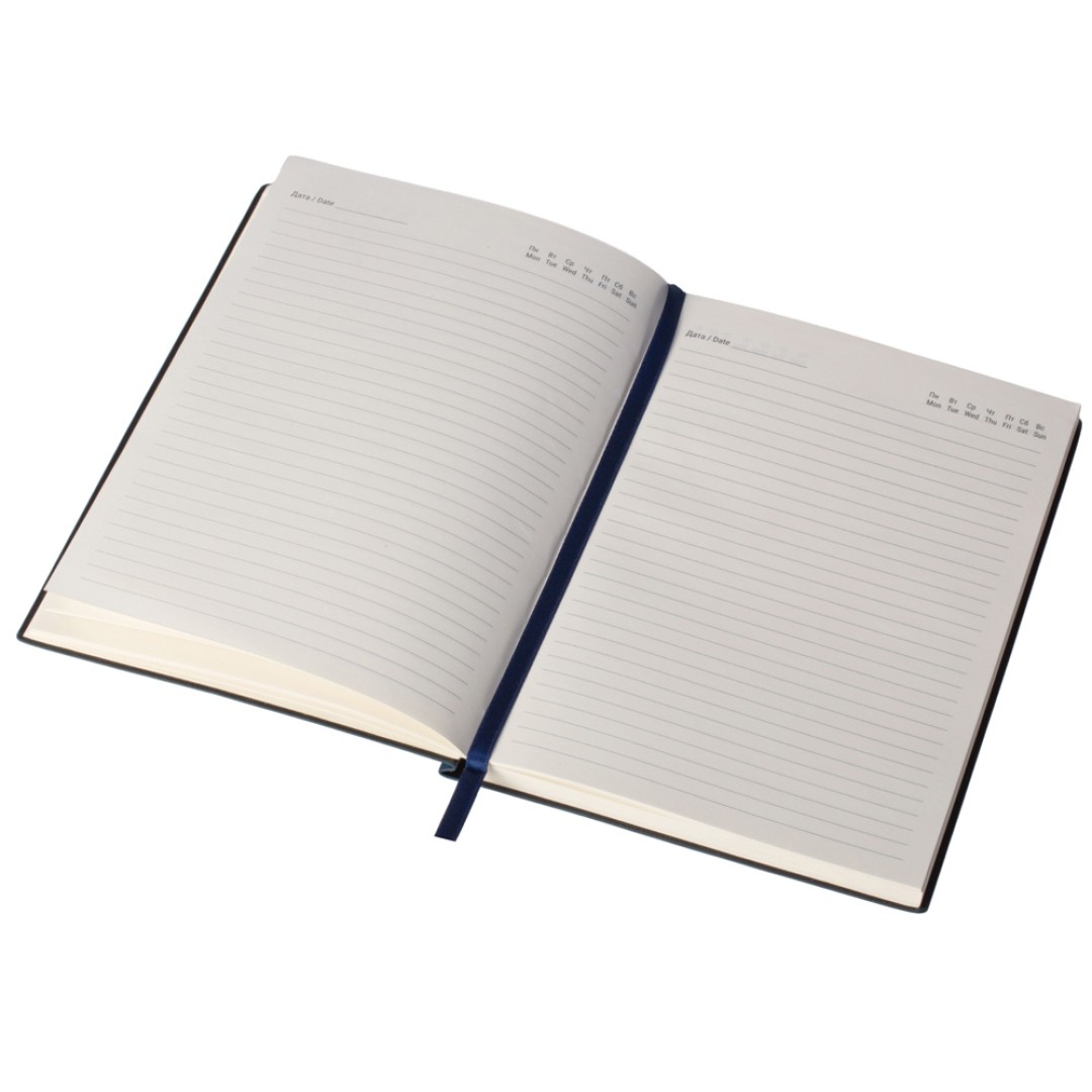 Бизнес блокнот "Supreme" с вставкой из софт-тача, гибкая обложка, 128 листов, синий