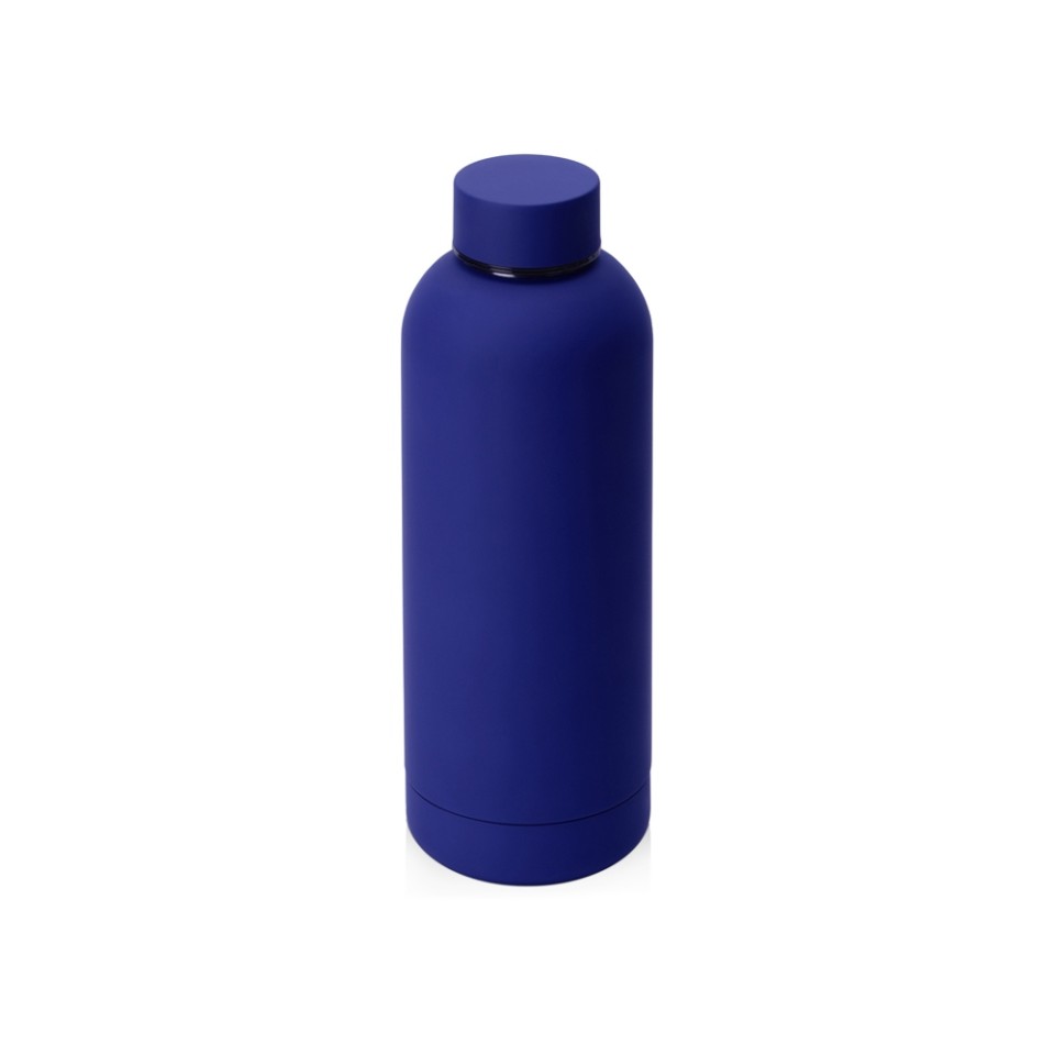 Вакуумная термобутылка "Cask" Waterline, soft touch, 500 мл, синий