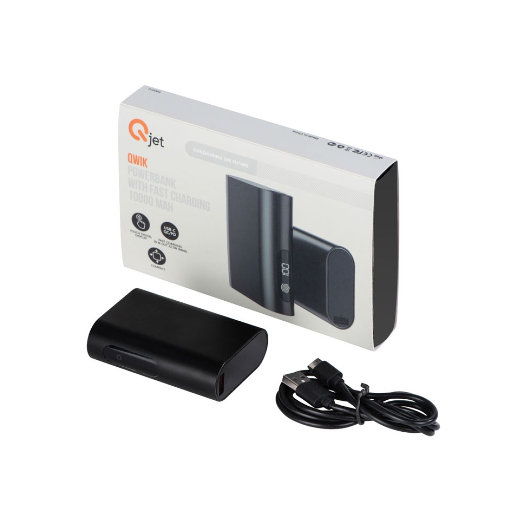 Внешний аккумулятор с QC/PD "Qwik", 10000 mah, черный (Р)