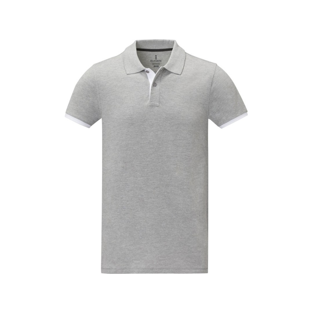 Morgan Двухцветное мужское поло с коротким рукавом , серый яркий