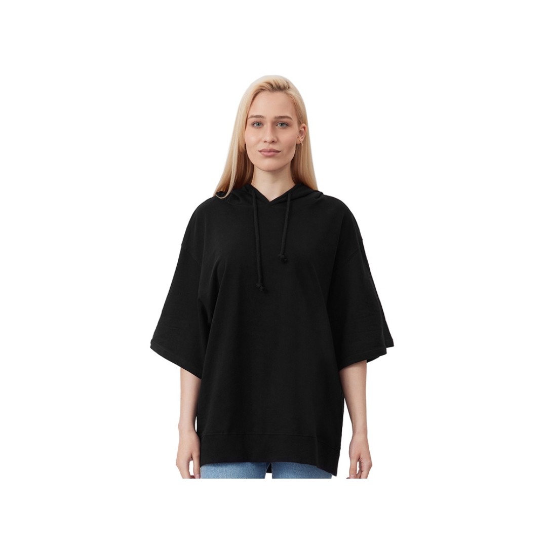 Худи оверсайз с коротким рукавом «Warsaw» унисекс, черный