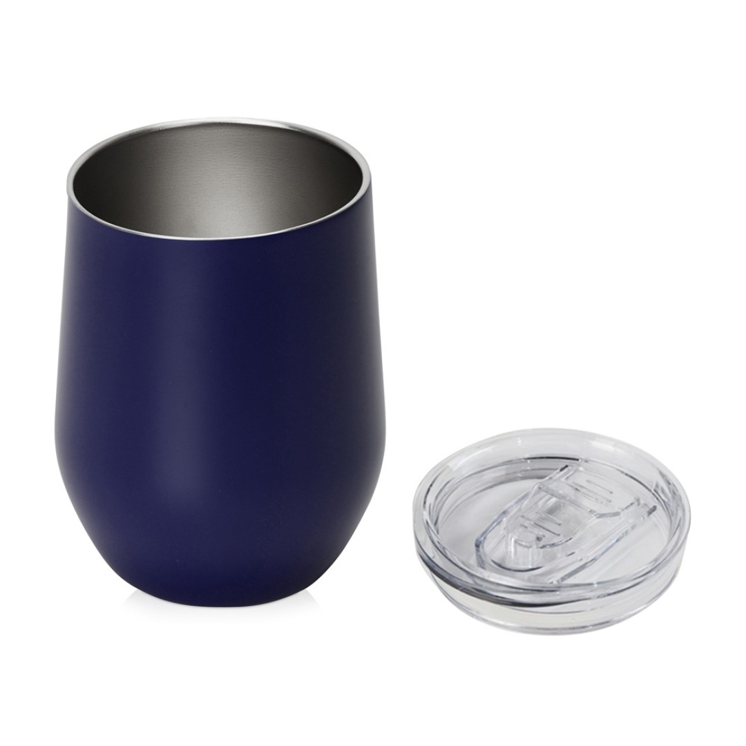 Вакуумная термокружка "Sense", непротекаемая крышка, крафтовая упаковка, темно-синий